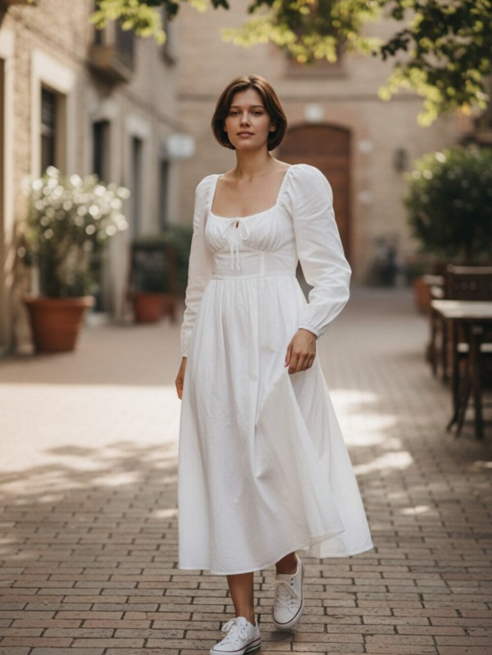 Nasty Gal True Romance Dress White Renaissance Cottage Prairie Maxi Size 8 M